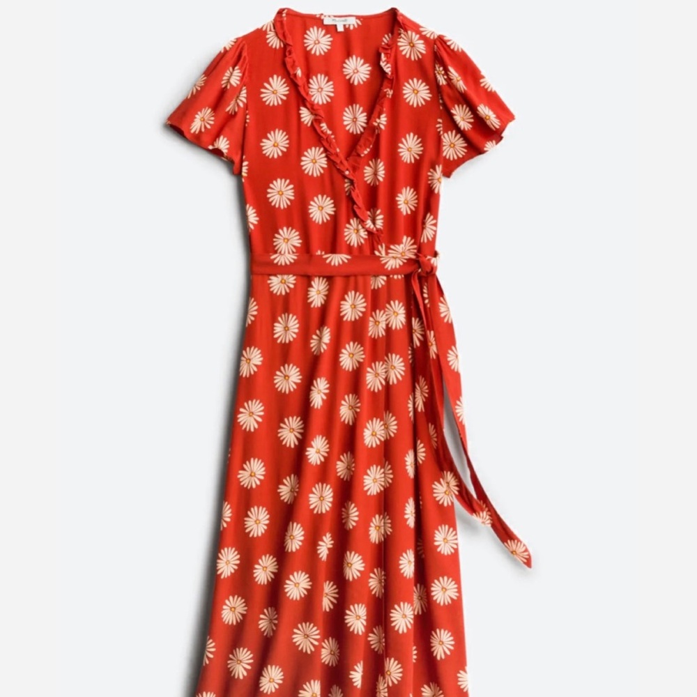 Madewell floral wrap dress xxs